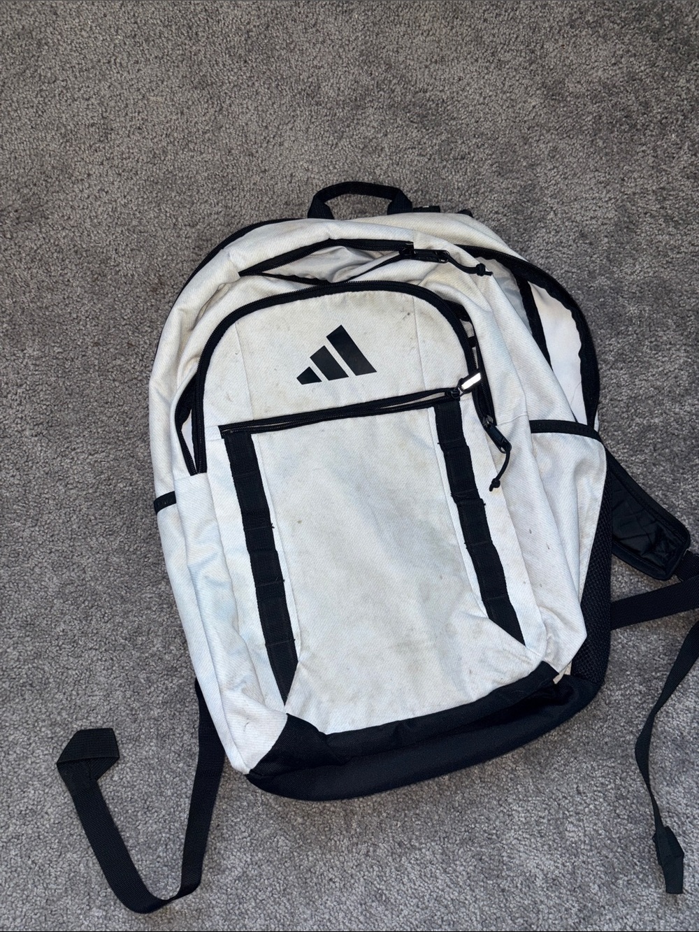 adidas White and Black Men’s Logo Backpack